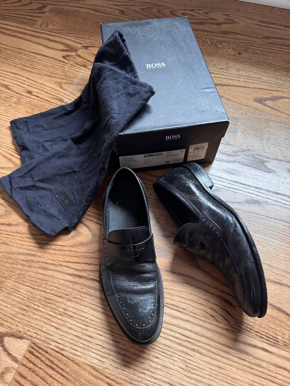 BOSS Black Leather Hostor Shoes Size 9